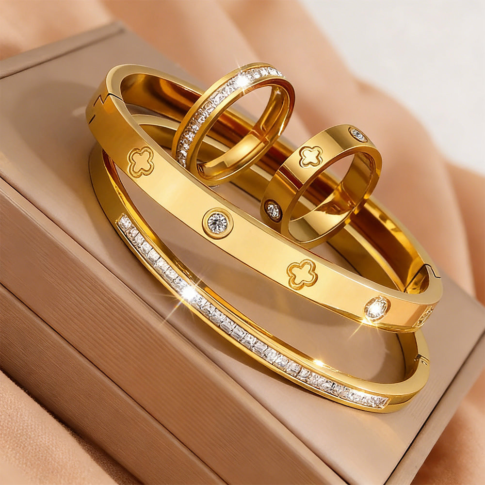Set bracciale e anello diamanti