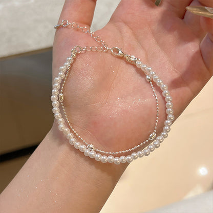 Braccialetto perla doppio