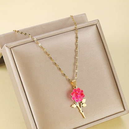 Collana rosa titanio