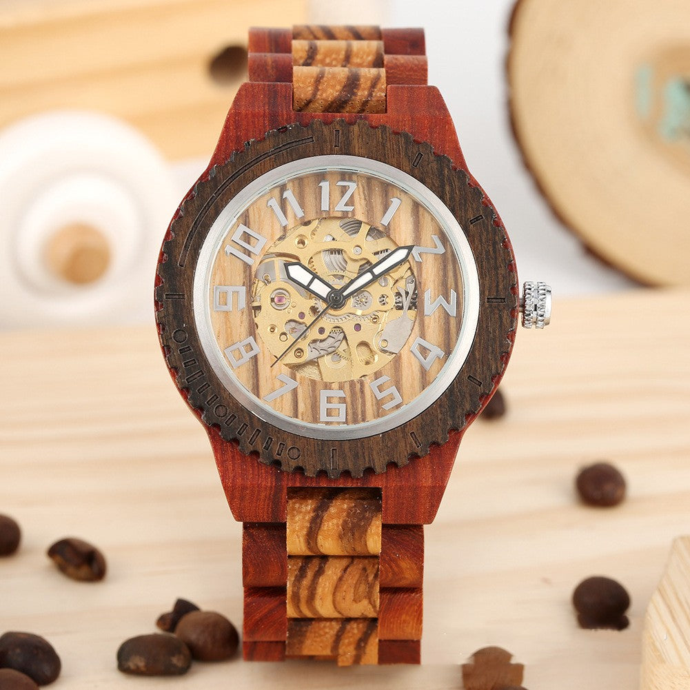 Orologio automatico bambù
