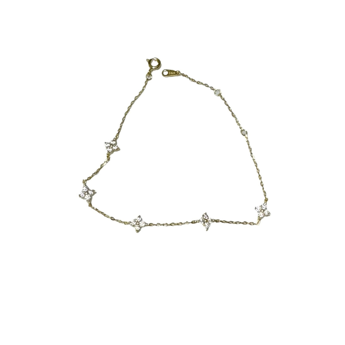 Bracciale quadrifoglio con zirconi