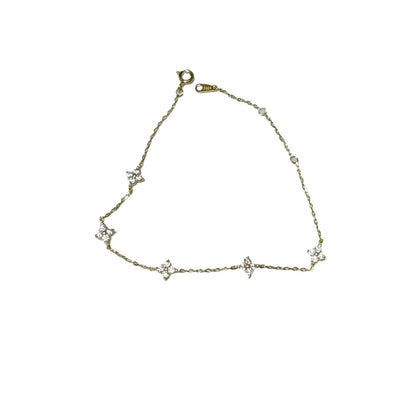 Bracciale quadrifoglio con zirconi