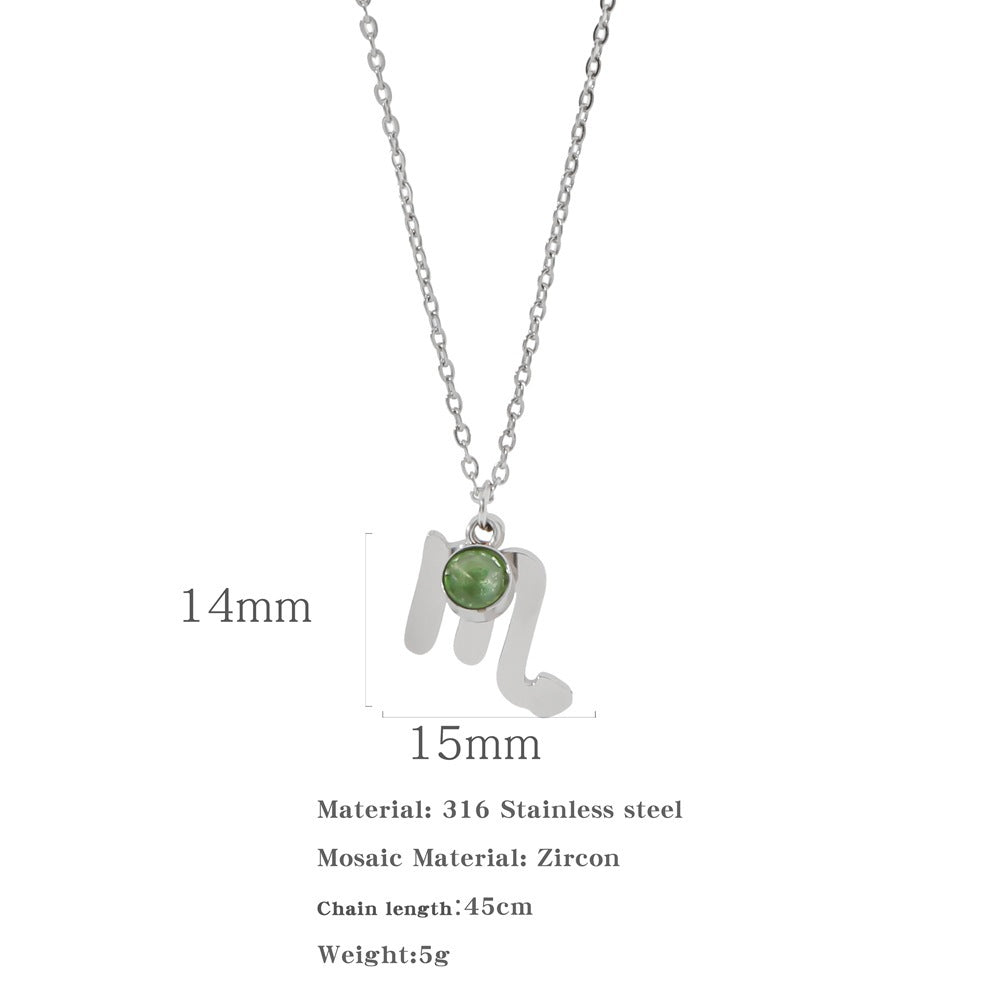 Collana zircone in acciaio inox