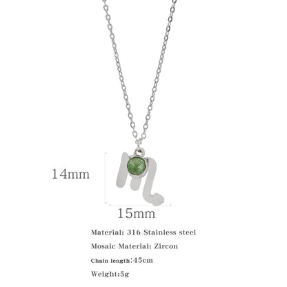 Collana zircone in acciaio inox