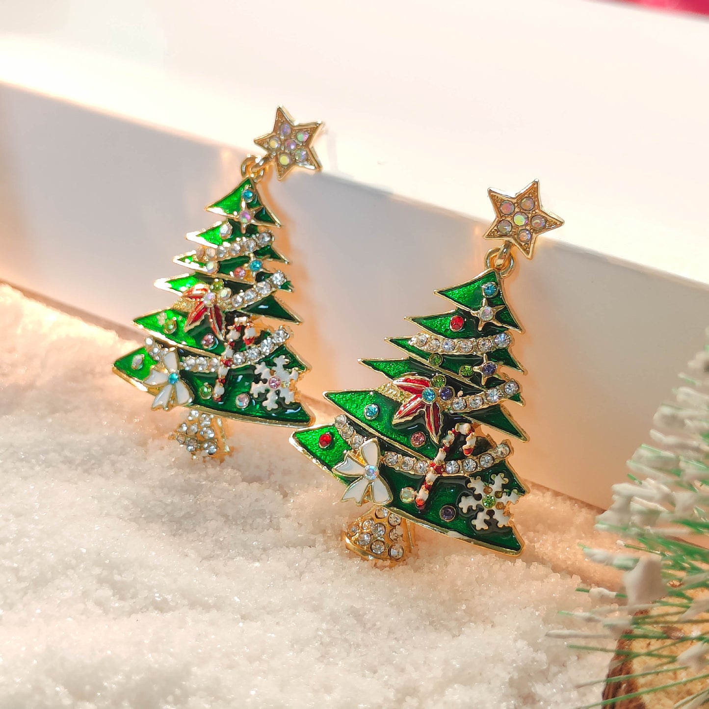 Spilla albero Natale zirconi