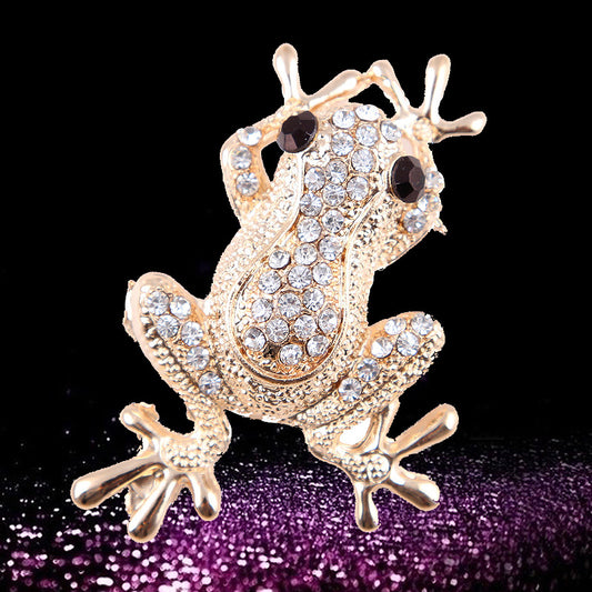 Spilla rana cristallo