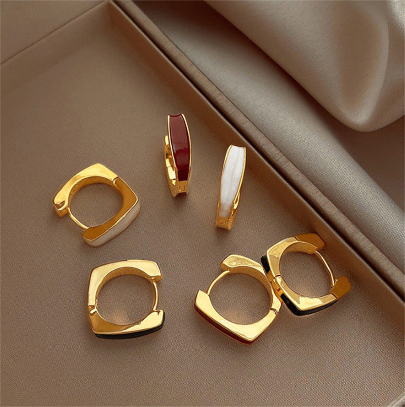 Orecchini clip doppia faccia quadrati