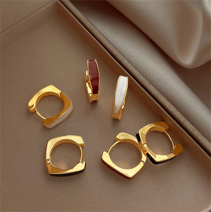 Orecchini clip doppia faccia quadrati
