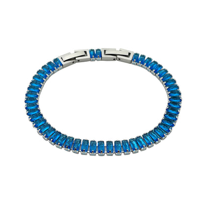 Bracciale acciaio zirconi colorati geometrico