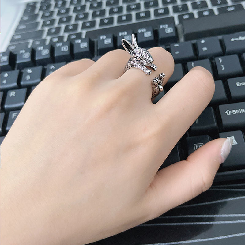 Anello zodiacale coniglio regolabile