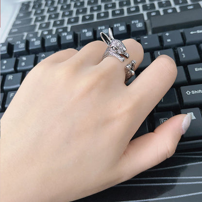 Anello zodiacale coniglio regolabile