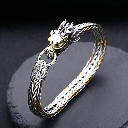 Braccialetto argento intrecciato spesso
