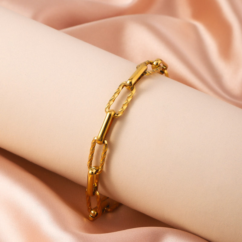 Bracciale acciaio intrecciato da donna