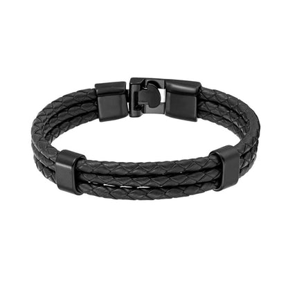 Bracciale pelle intrecciata