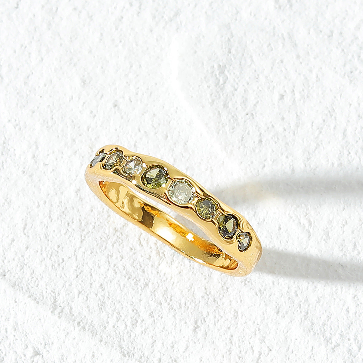 Anello Oro Smeraldo Zirconi