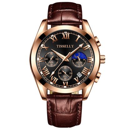 Orologio da uomo al quarzo impermeabile minimalista luminoso