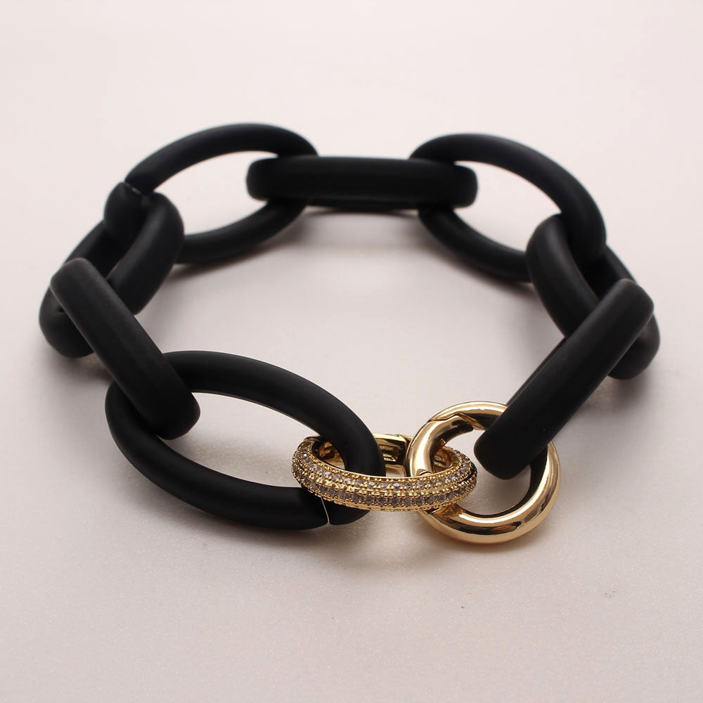 Bracciale geometrico zircone in resina