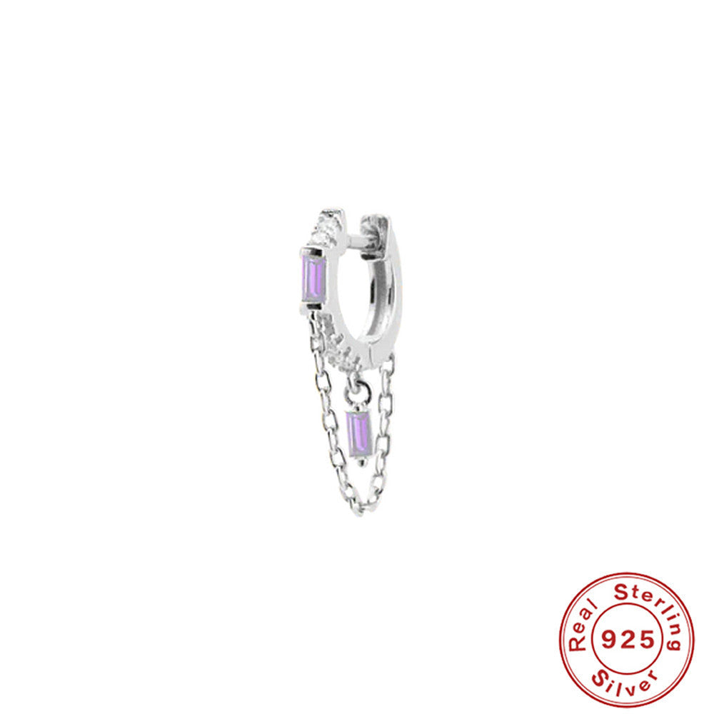 Orecchini geometrici zircone con nappina