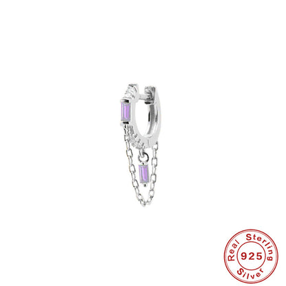 Orecchini geometrici zircone con nappina