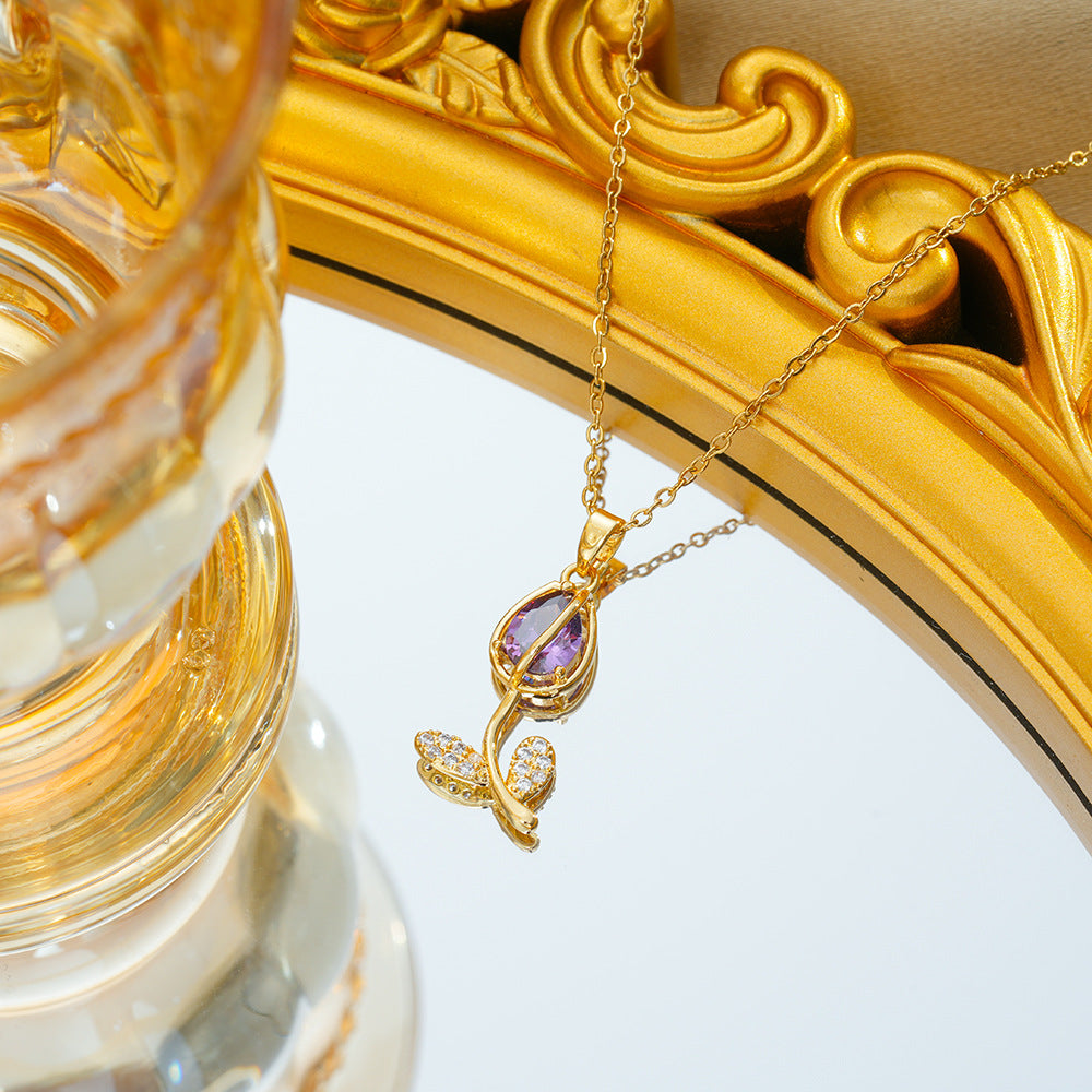 Collana tulipano zircone