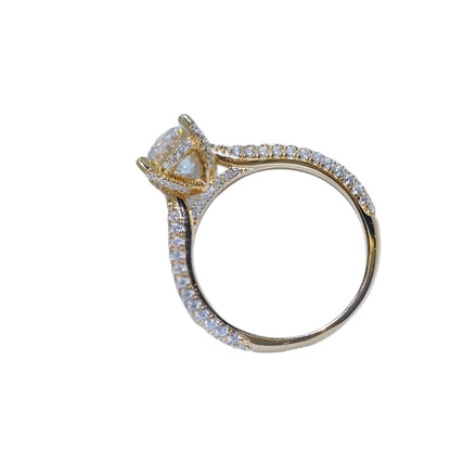Anello moissanite placcato rame
