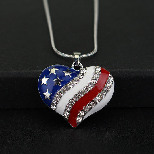 Collana stella e cuore americana
