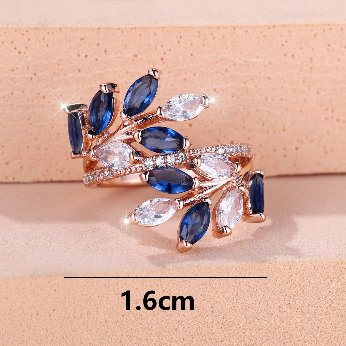 Anello Zircone Foglia