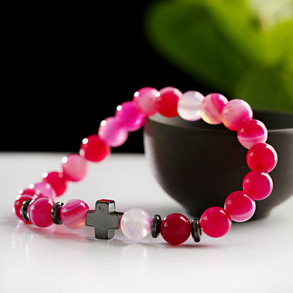 Bracciale croce e legno