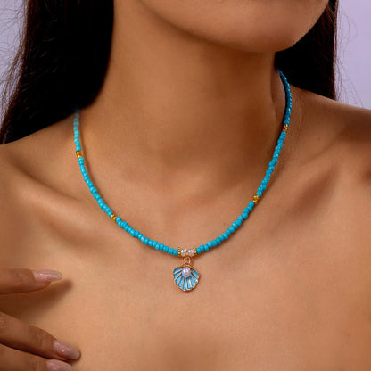Collana conchiglia e perla stile nautico