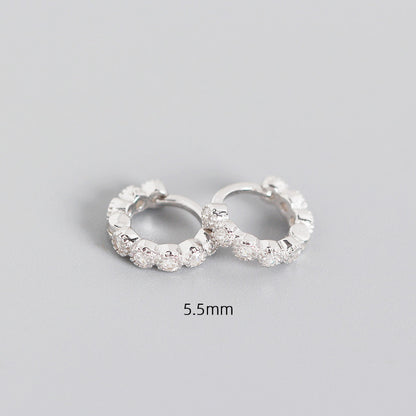 Orecchini argento geometrici diamanti intarsiati