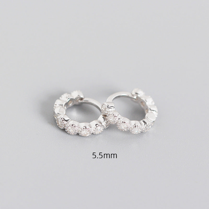 Orecchini argento geometrici diamanti intarsiati