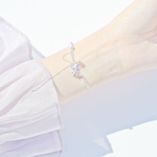 Orecchini farfalla argento con perle