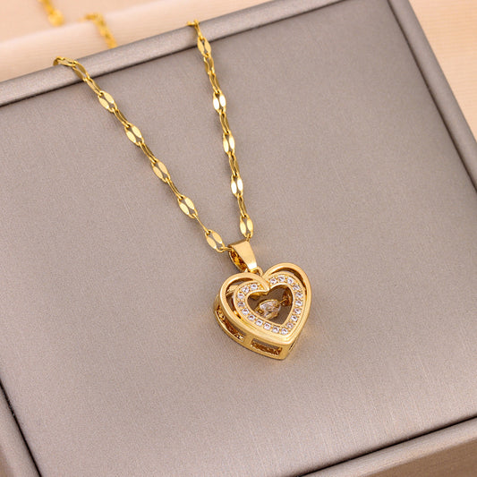 Collana doppio strato strass