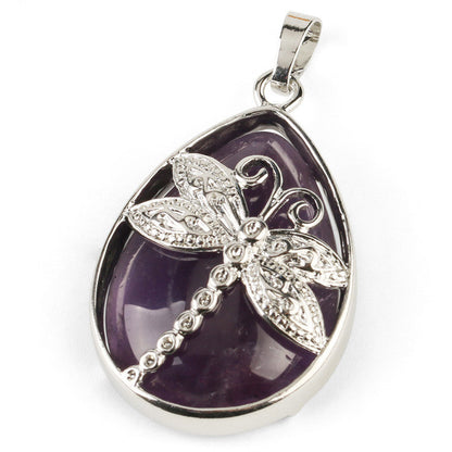 Collana libellula cristalli e gocce