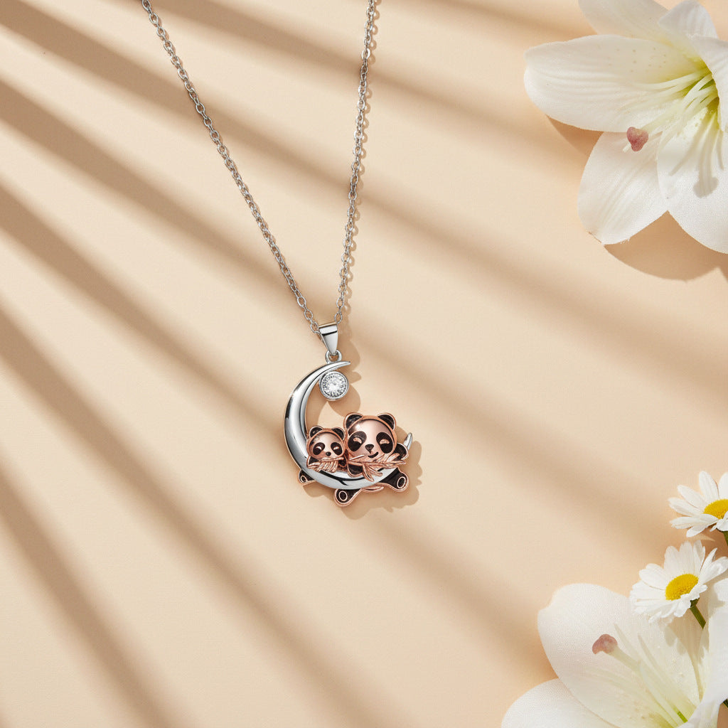 Collana panda oro rosa