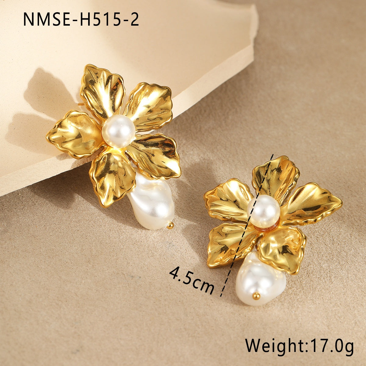 Orecchini perle barocche fiore oro