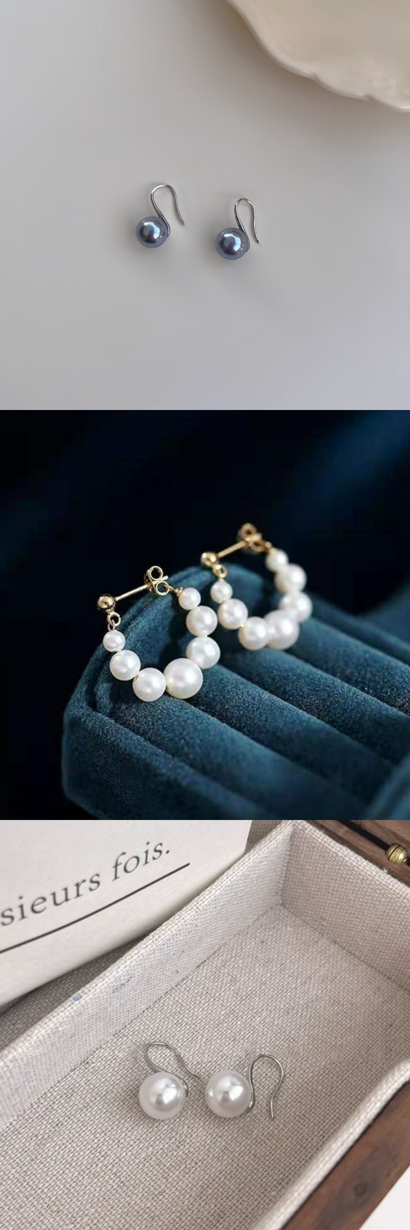 Orecchini clip con perle