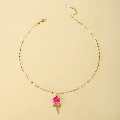 Collana rosa titanio