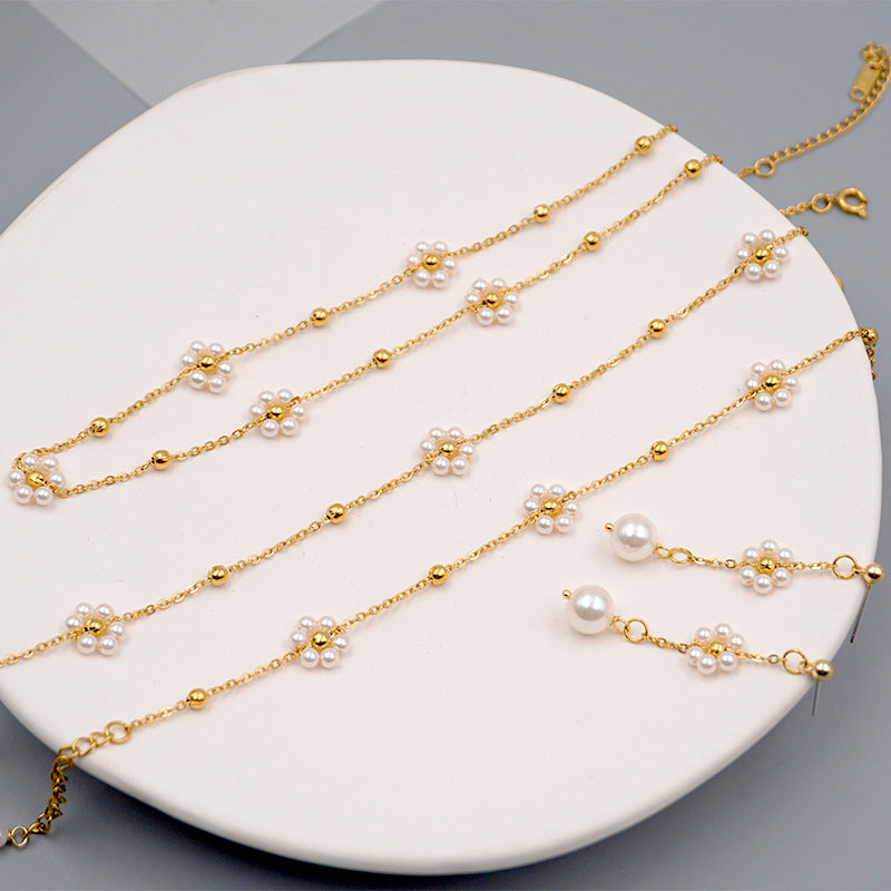 Collana perle titanio da donna