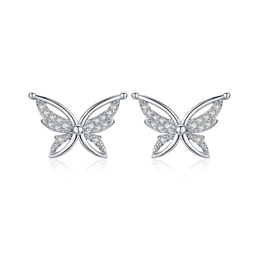 Orecchini farfalla strass zircone