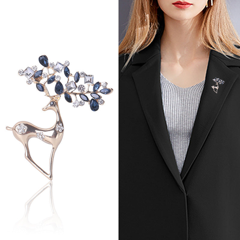 Spilla cervo strass