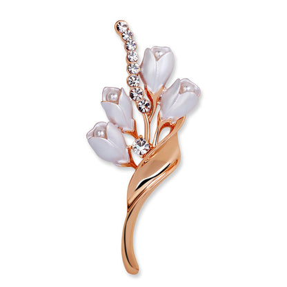 Spilla tulipano diamanti