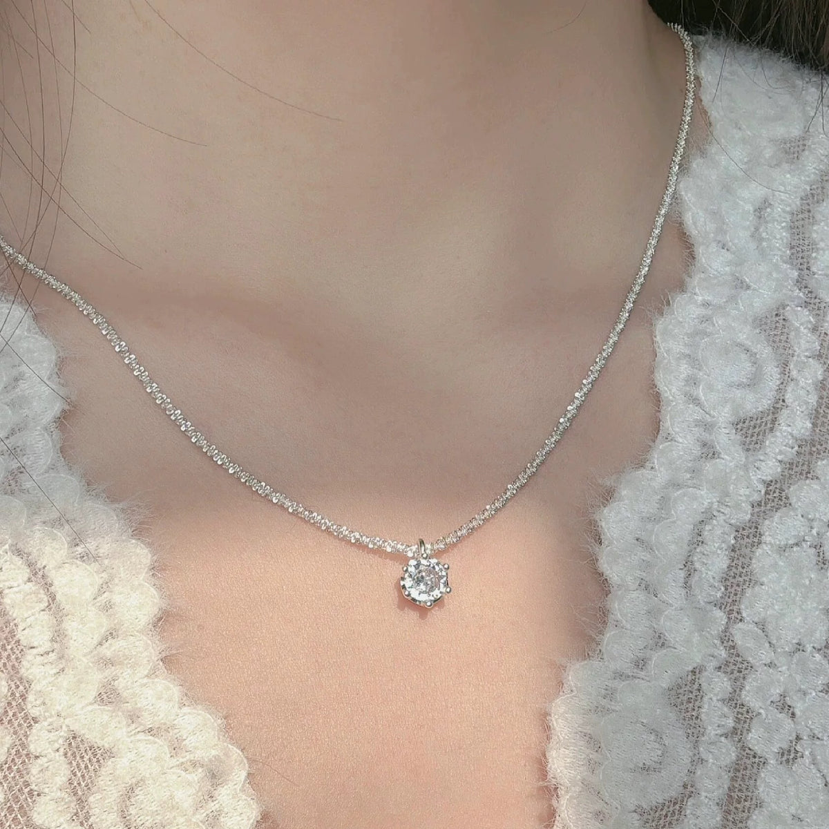 Collana zircone bianco