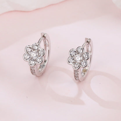 Orecchini fiore moissanite