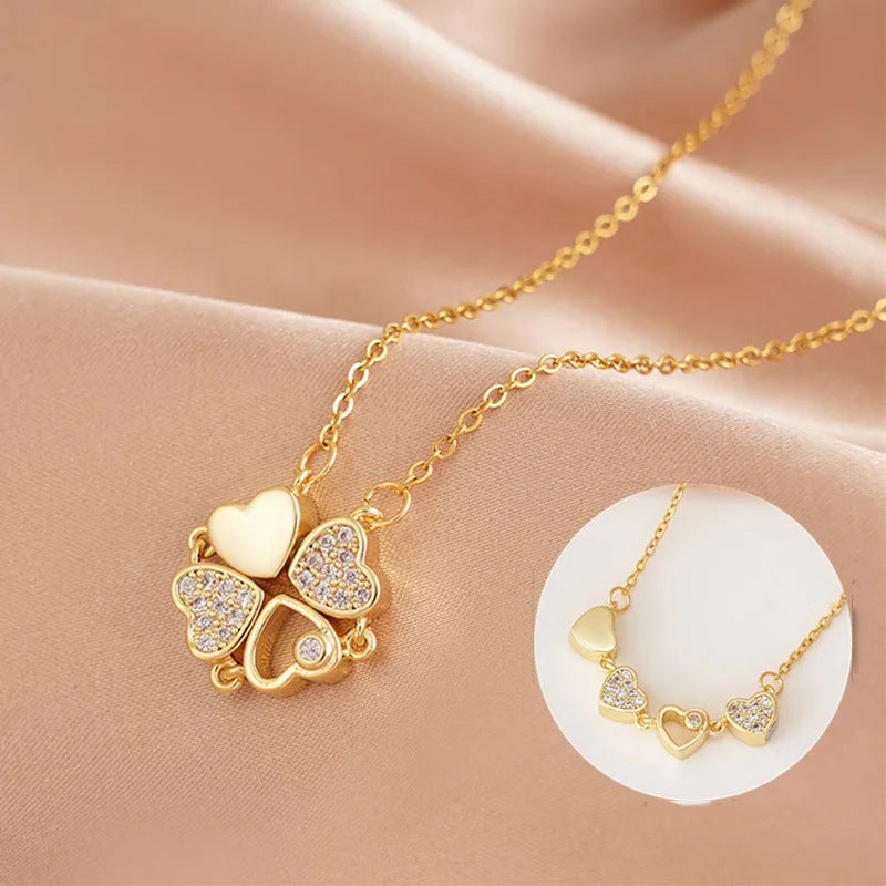 Collana quadrifoglio ripiegabile