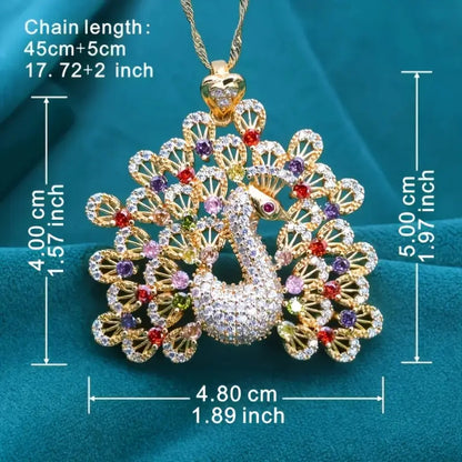 Collana pendente pavone