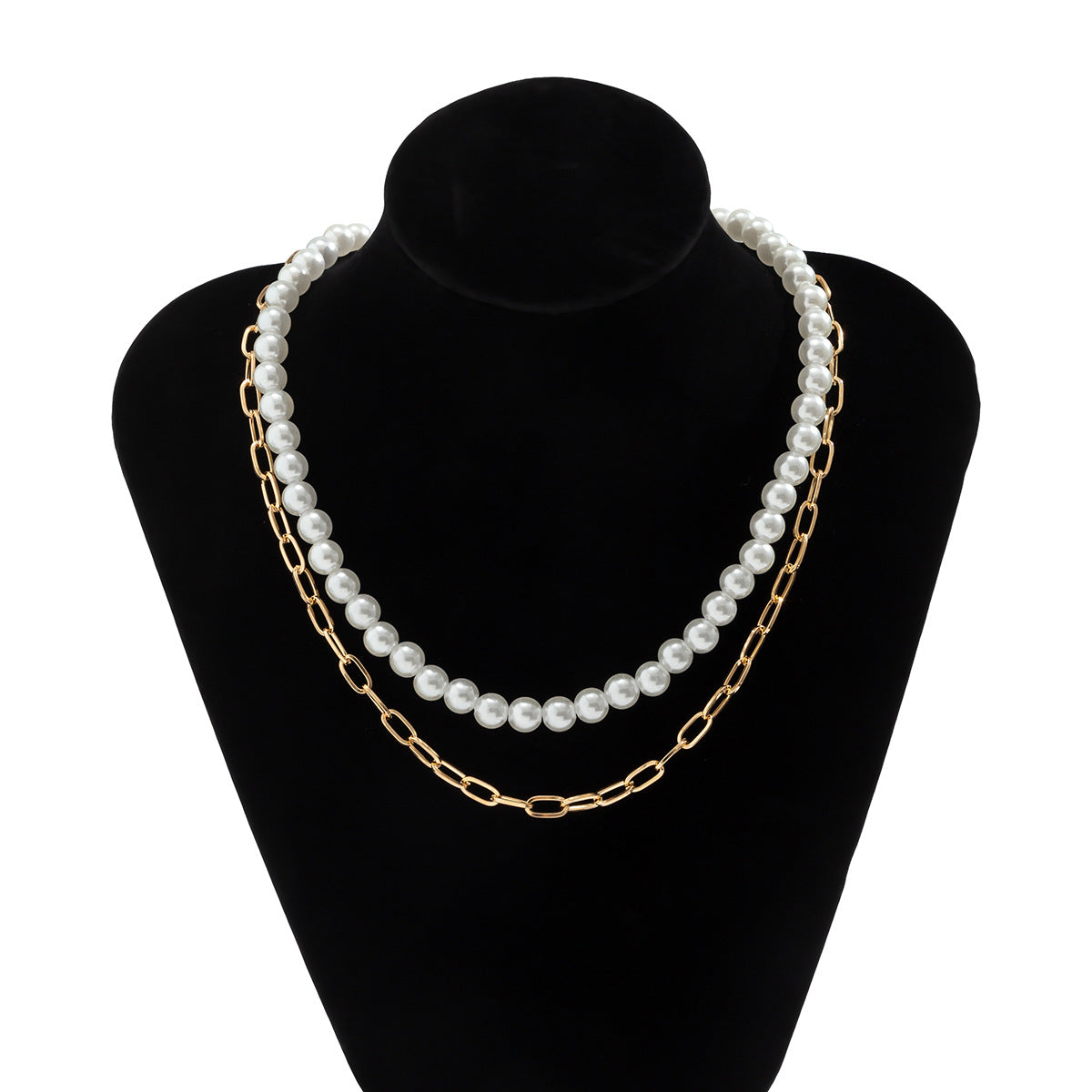 Collana doppio strato perle da uomo