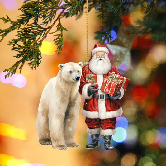 Ciondolo natalizio Babbo Natale e orso