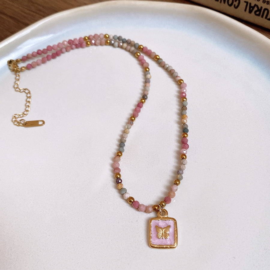 Collana agata rossa gocciolata