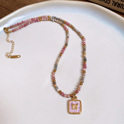 Collana agata rossa gocciolata